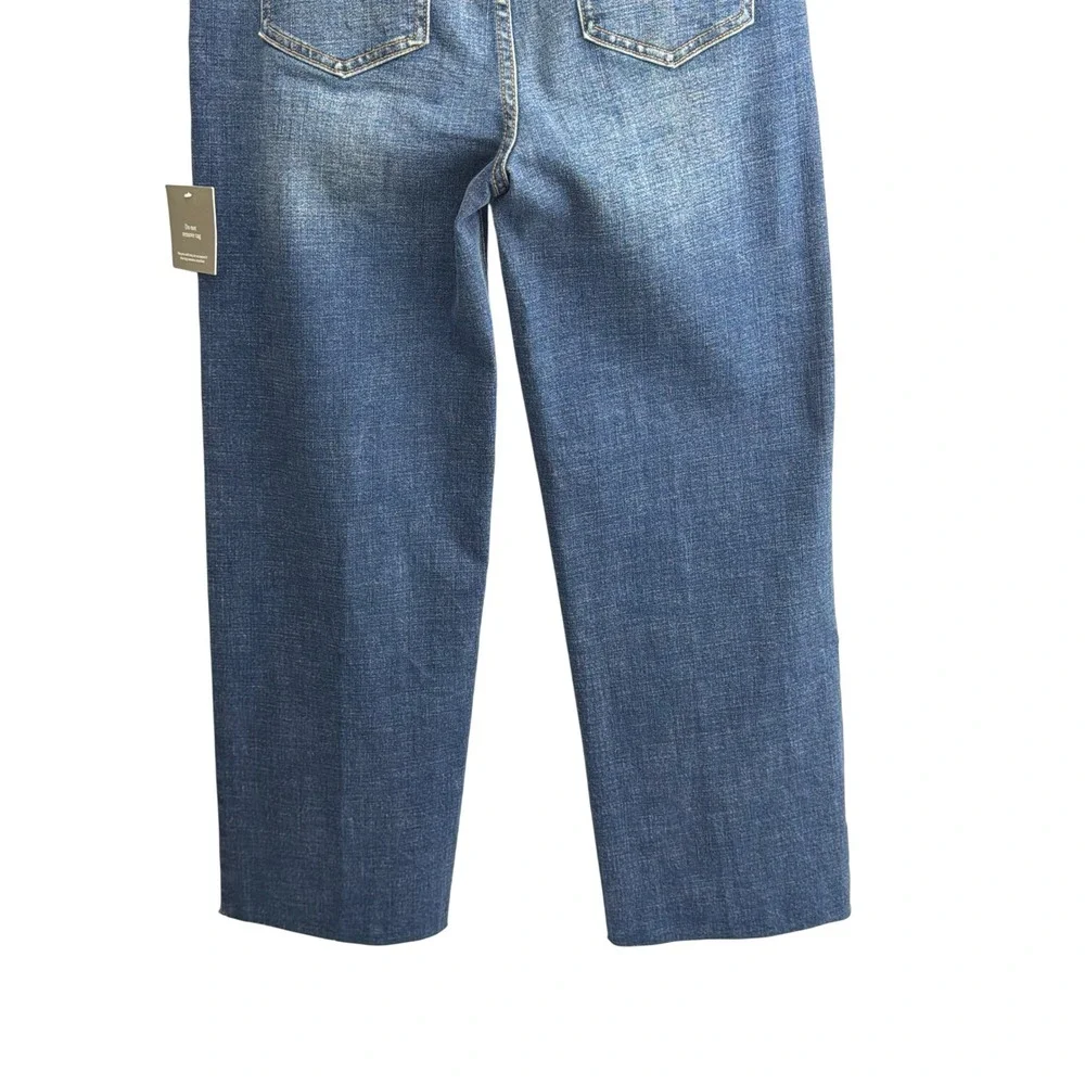 Oliver Logan Aberdeen High Rise Straight Leg‎ Jeans Blue Raw Hem Size 6/28 NEW